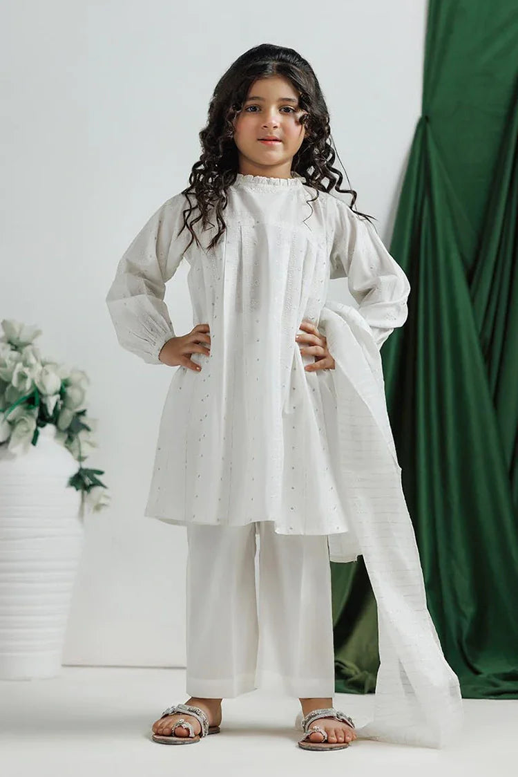 Picture of KAD-03112 | White & Silver | Casual 3 Piece Suit | Cotton Plain - Available at Raja Sahib