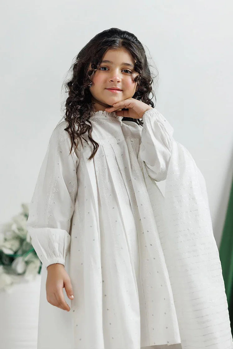 Picture of KAD-03112 | White & Silver | Casual 3 Piece Suit | Cotton Plain - Available at Raja Sahib