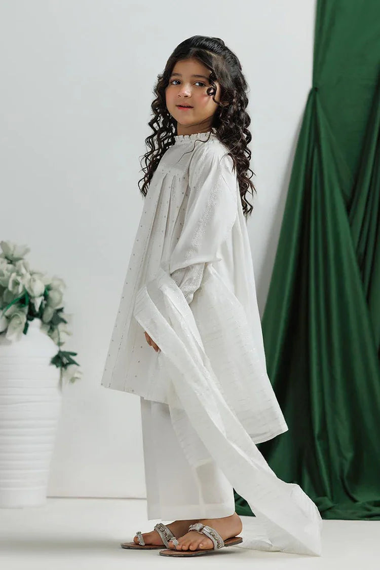 Picture of KAD-03112 | White & Silver | Casual 3 Piece Suit | Cotton Plain - Available at Raja Sahib