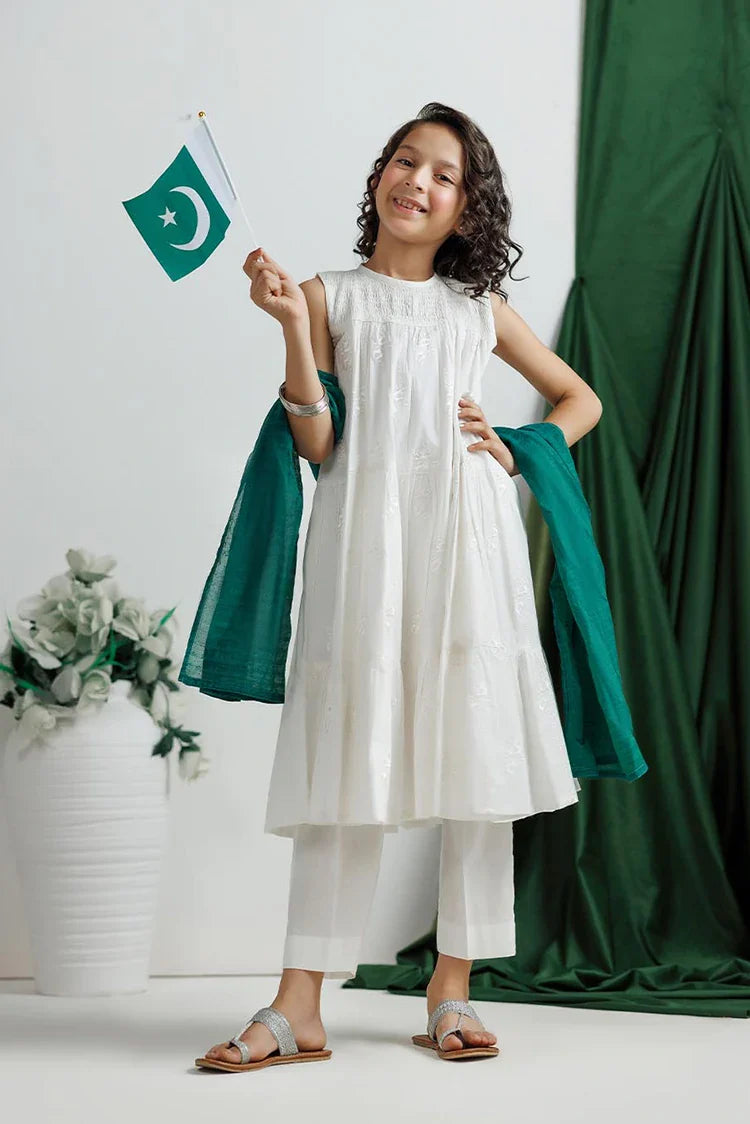 Picture of KAD-03113 | White | Casual 3 Piece Suit | Cotton Plain - Available at Raja Sahib