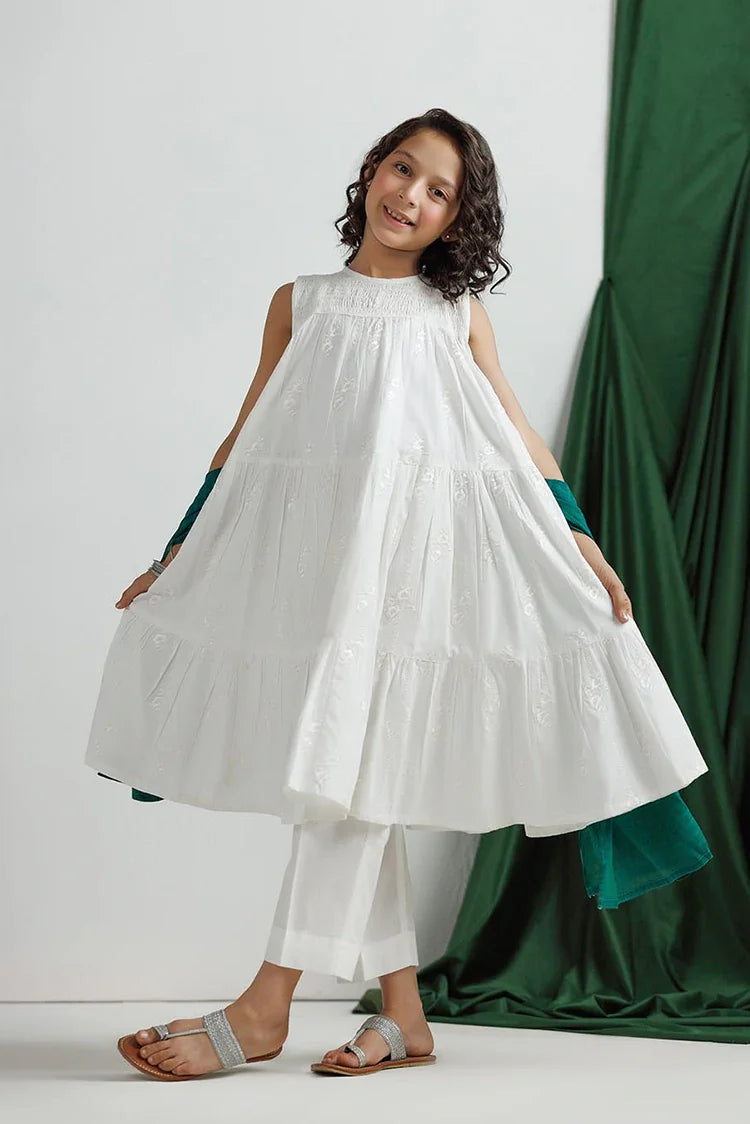 Picture of KAD-03113 | White | Casual 3 Piece Suit | Cotton Plain - Available at Raja Sahib