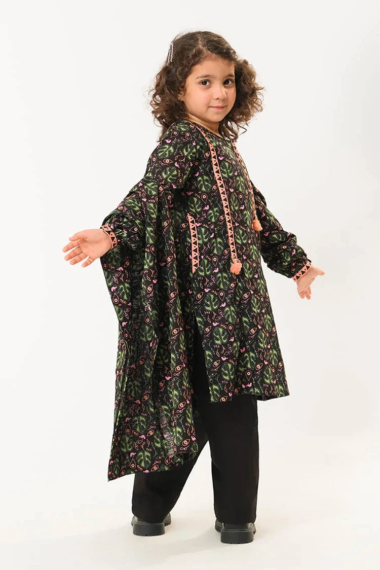 Picture of Kids winter clothes | Black & Multicolor | Casual 3 Piece Suit | Cotton Khaddar Printed | KAD-03193 - Available at Raja Sahib