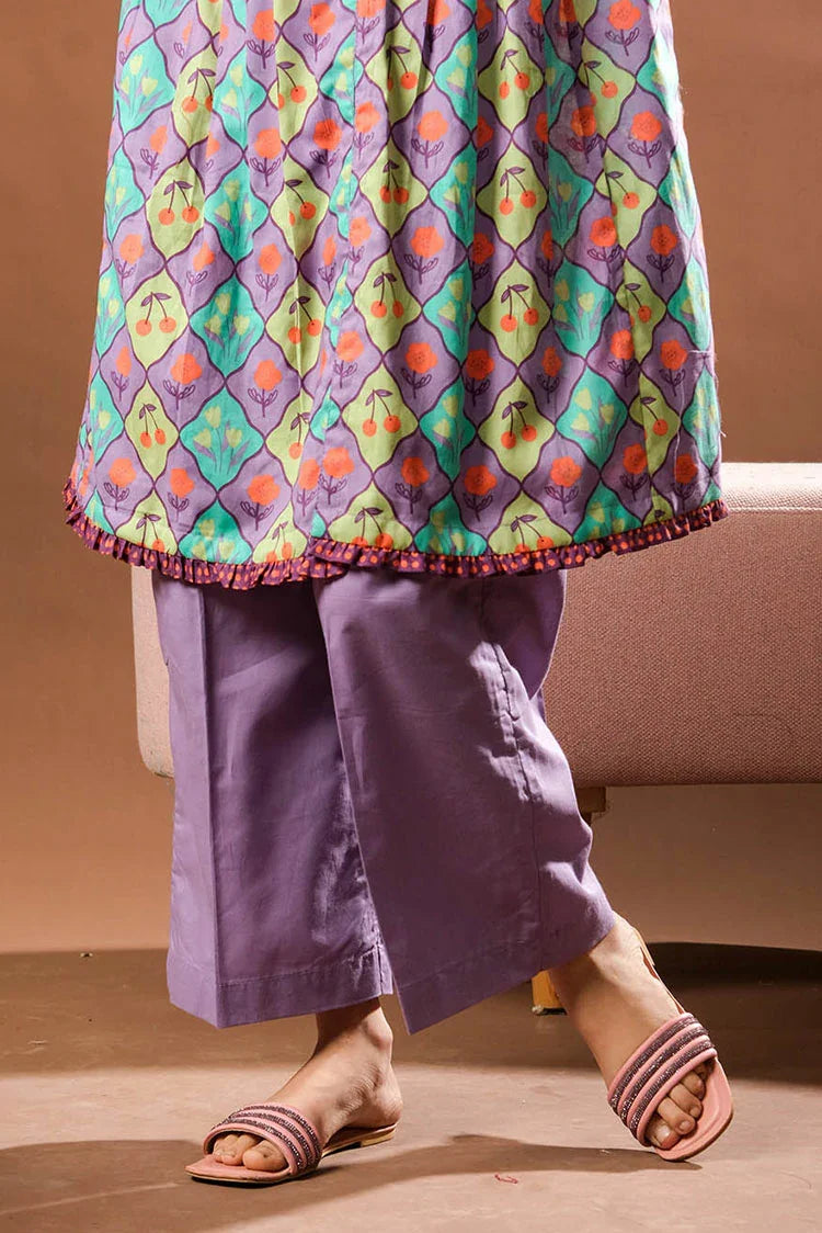 Picture of Senorita - Purple & Multicolor - Casual 3 Piece Suit - Cotton Lawn Printed - KAD-03320 - Available at Raja Sahib