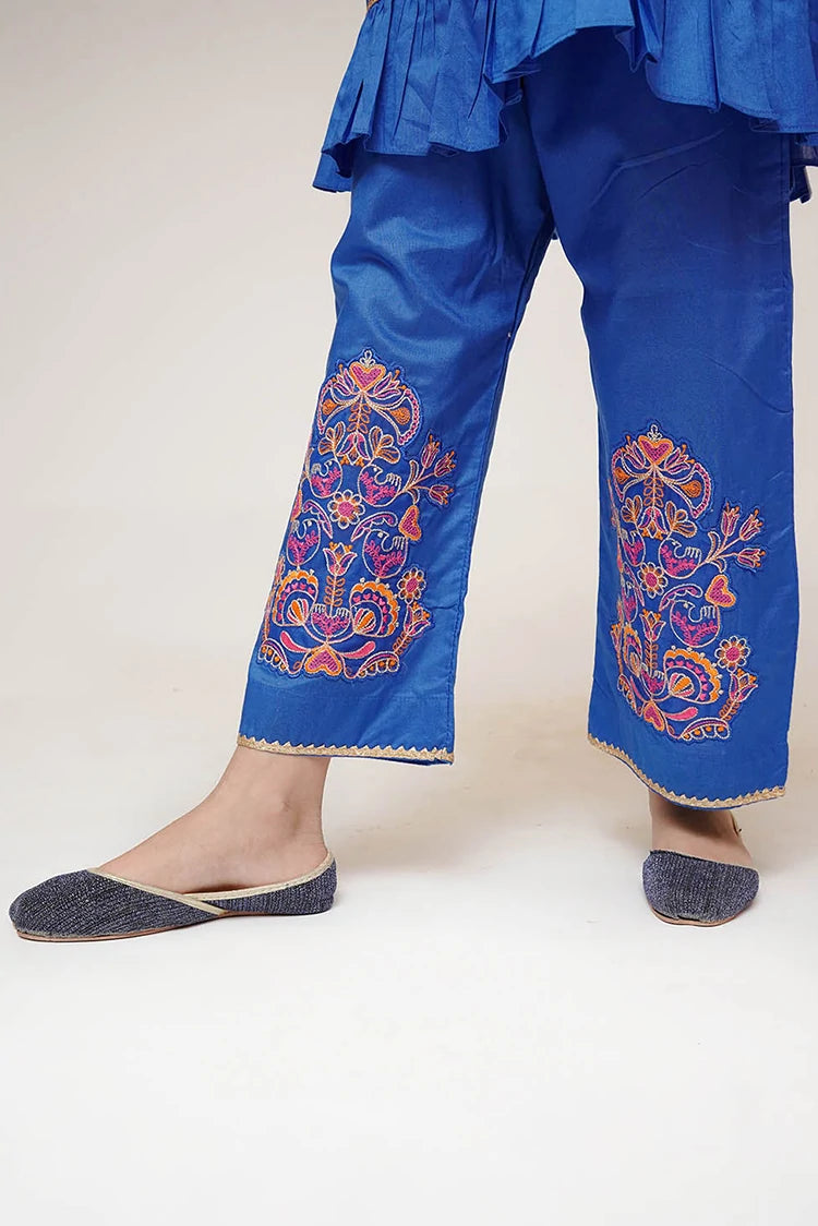 Picture of Senorita - Kids Casual Dress - Blue & Multicolor - Casual 3 Piece Suit - KAD-03424 - Available at Raja Sahib
