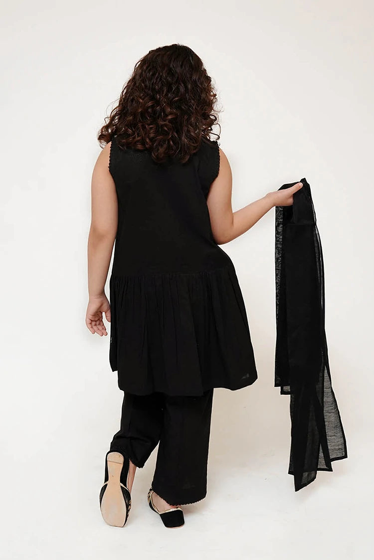 Picture of Senorita - Kids Casual Dress - Black - Casual 3 Piece Suit - KAD-03427 - Available at Raja Sahib