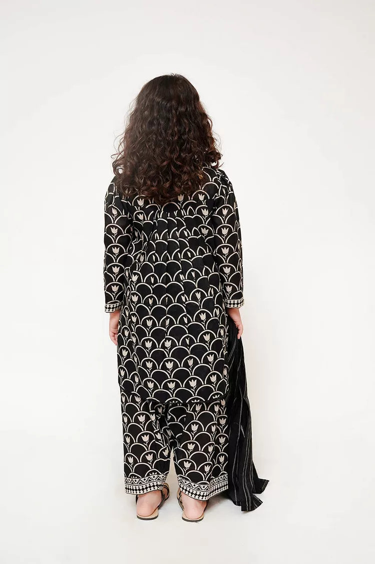 Picture of Senorita - Kids Casual Dress - Black & Fawn - Casual 3 Piece Suit - KAD-03497 - Available at Raja Sahib