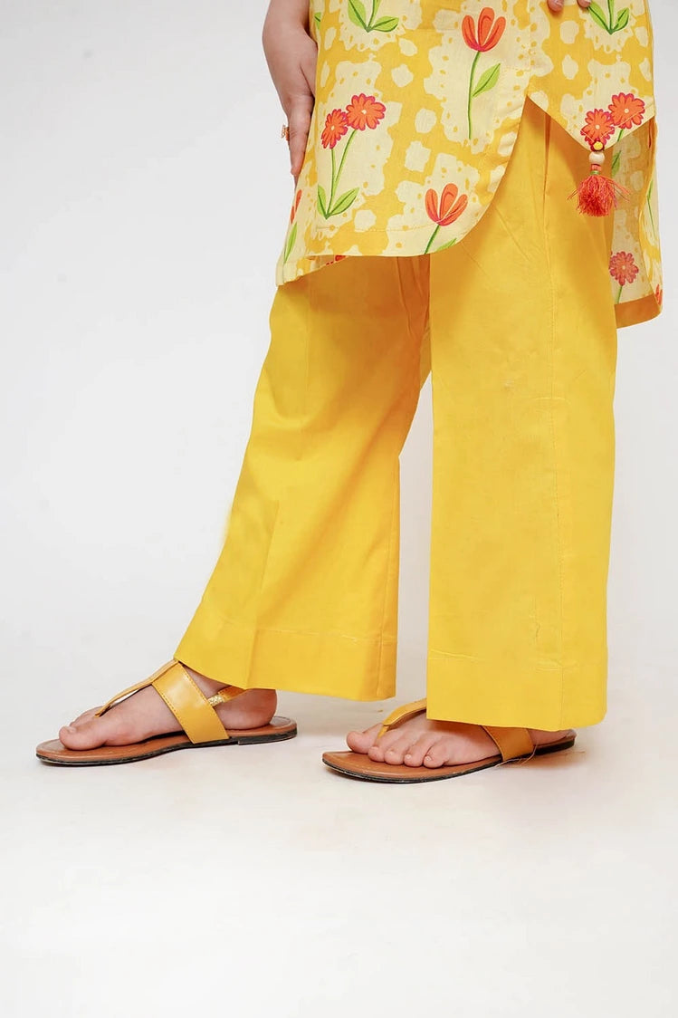 Picture of Senorita - Kids Casual Dress - Yellow & Multicolor - Casual 3 Piece Suit - KAD-03498 - Available at Raja Sahib
