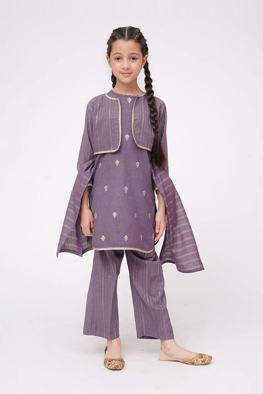 Senorita - Purple & Gold - Casual 3 Piece Suit - KAD-03659