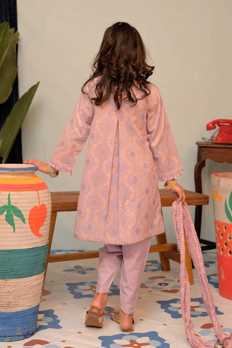 Picture of KBD-02866 | Purple & Gold | Casual Plus 3 Piece Suit | Cotton Jacquard - Available at Raja Sahib