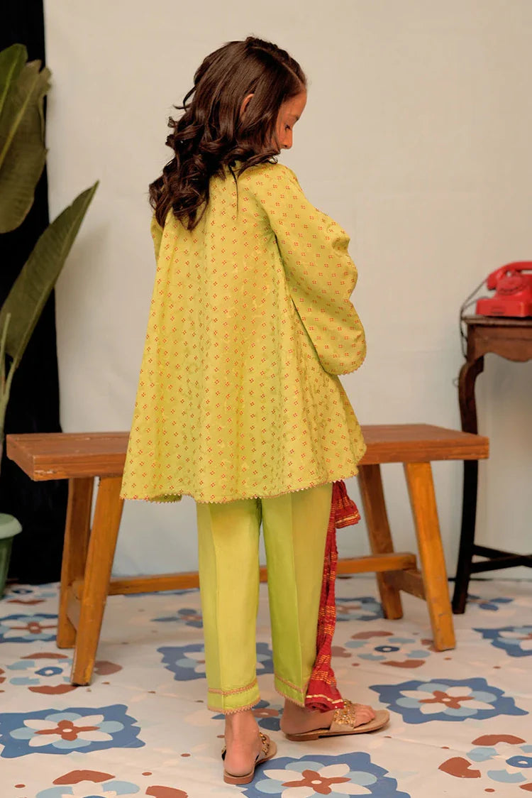 Picture of KBD-02916 | Parrot Green & Multicolor | Casual Plus 3 Piece Suit | Viscose Filament Jacquard - Available at Raja Sahib