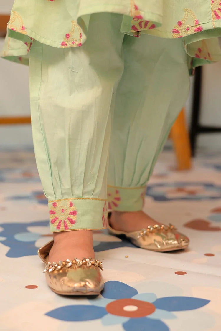 Picture of KBD-02935 | Sea Green & Multicolor | Casual Plus 3 Piece Suit | Cotton Jacquard - Available at Raja Sahib