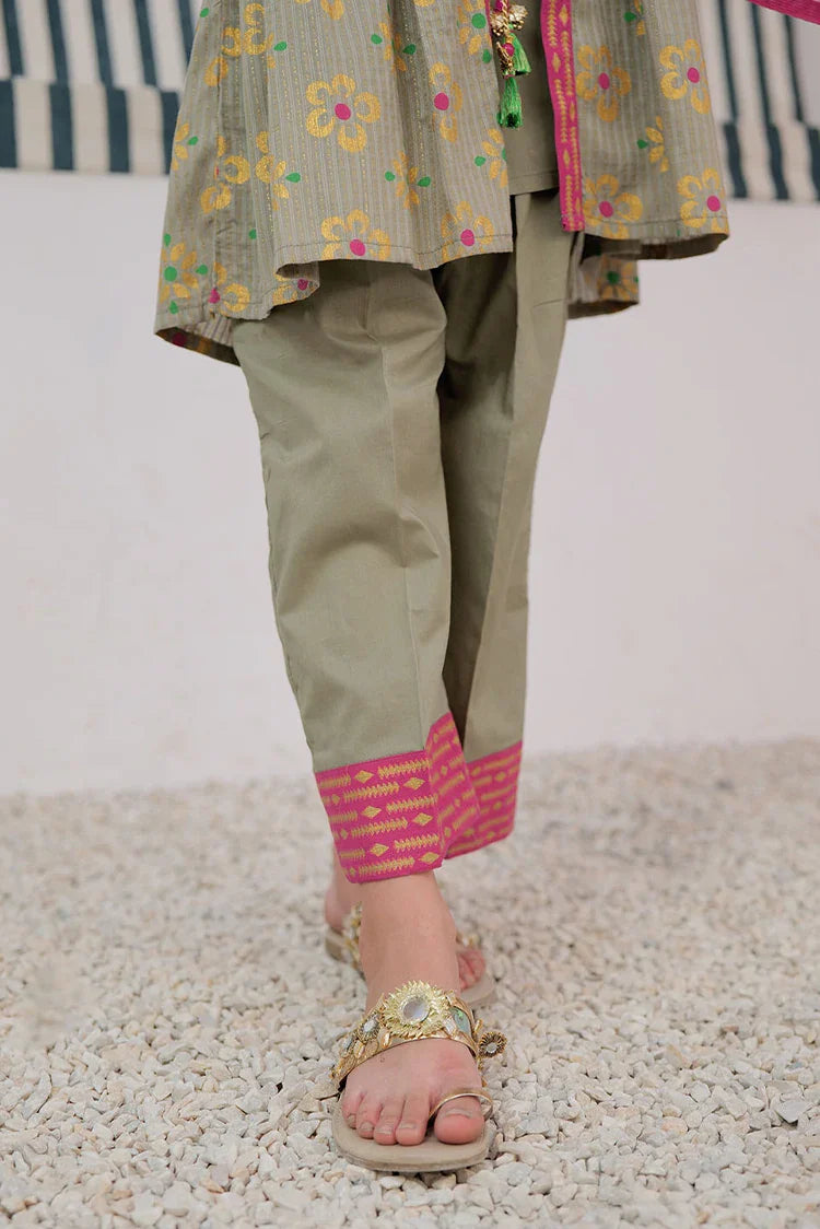 Picture of KBD-02990 | Grey & Multicolor | Casual Plus 3 Piece Suit | Cotton Dobby Dye over Gold Print - Available at Raja Sahib