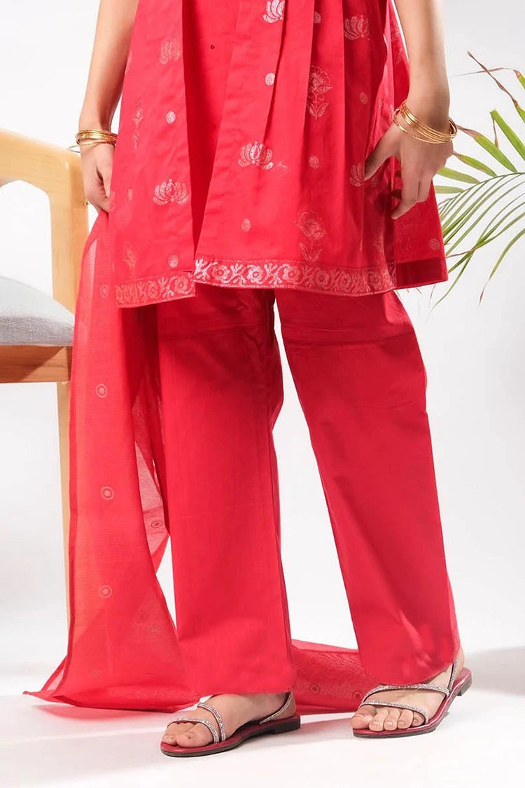 Picture of Senorita - Kids Eid Dress - Red - Casual Plus 3 Piece Suit - KBD-03389 - Available at Raja Sahib