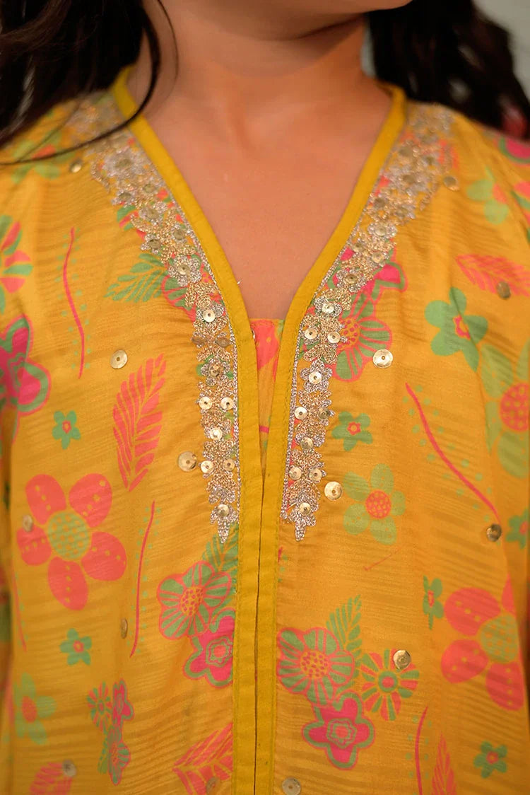 Picture of KDD-02871 | Dhani & Multicolor | Formal 3 Piece Suit | Taser Silk - Available at Raja Sahib