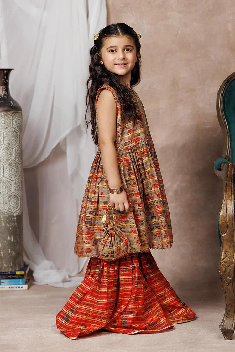 Picture of KDD-02996 | Beige & Multicolor | Formal 3 Piece Suit | Cotton Organza Digital Print - Available at Raja Sahib