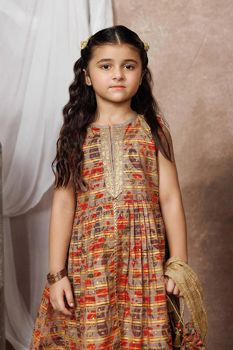 Picture of KDD-02996 | Beige & Multicolor | Formal 3 Piece Suit | Cotton Organza Digital Print - Available at Raja Sahib