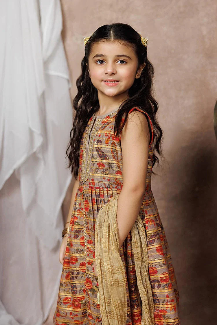 Picture of KDD-02996 | Beige & Multicolor | Formal 3 Piece Suit | Cotton Organza Digital Print - Available at Raja Sahib