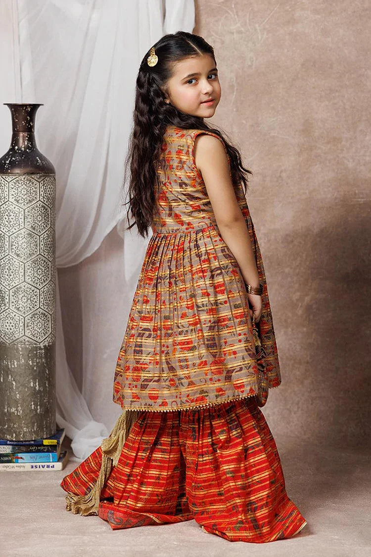 Picture of KDD-02996 | Beige & Multicolor | Formal 3 Piece Suit | Cotton Organza Digital Print - Available at Raja Sahib