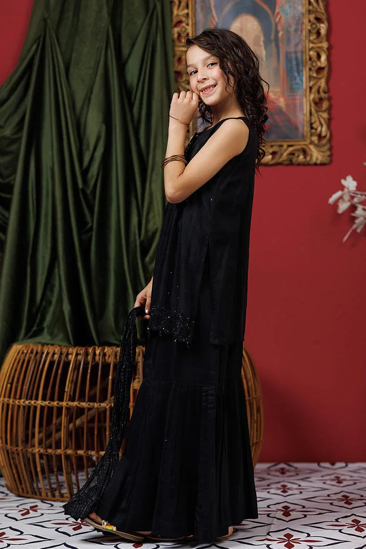 Picture of KDD-03052 | Black | Formal 3 Piece Suit | Viscose Raw-Silk - Available at Raja Sahib