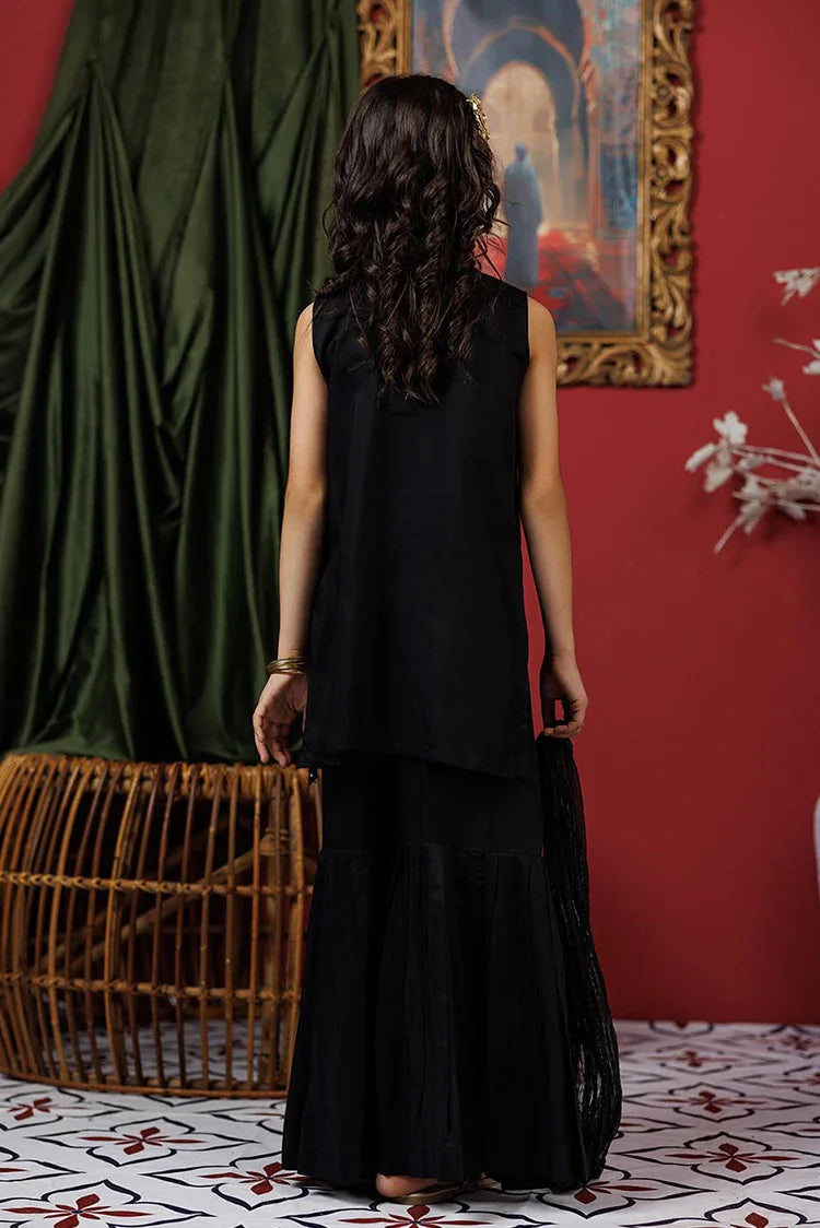 Picture of KDD-03052 | Black | Formal 3 Piece Suit | Viscose Raw-Silk - Available at Raja Sahib