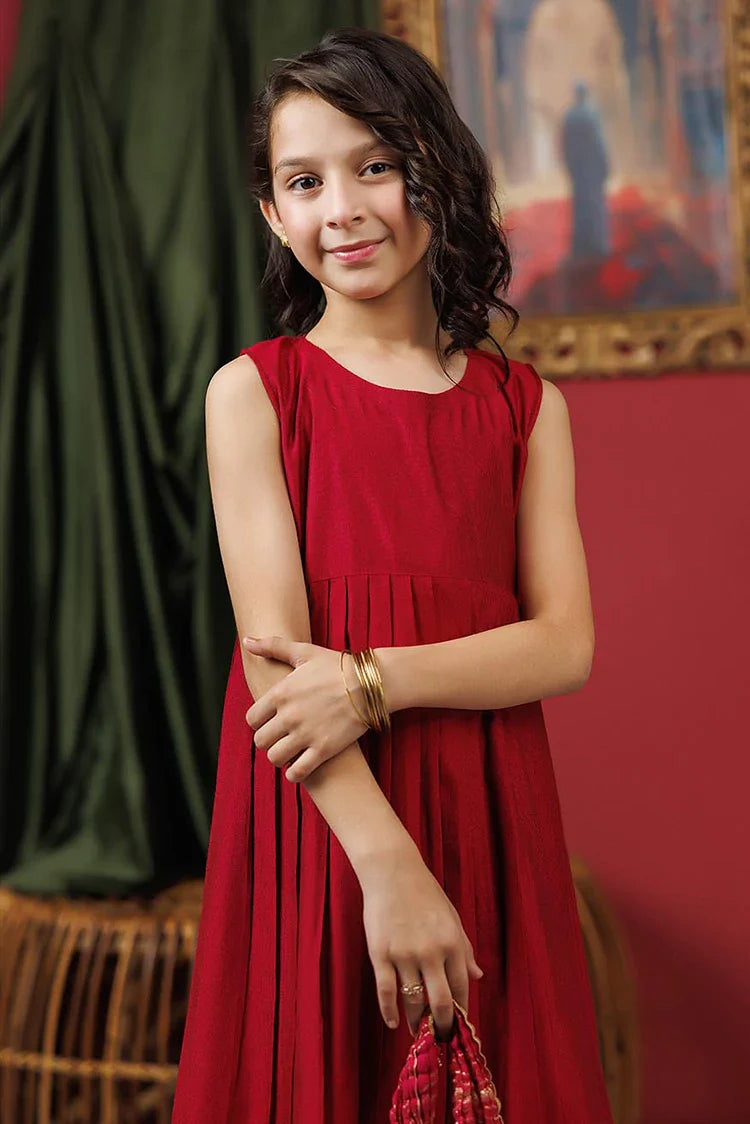 Picture of KDD-03070 | Maroon & Gold | Formal 3 Piece Suit | Viscose Chambray Katan - Available at Raja Sahib