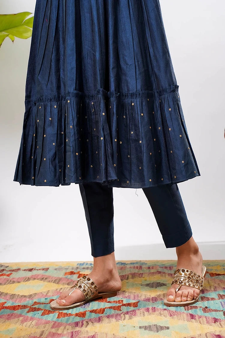 Picture of Senorita - Kids formal clothes - Navy Blue & Gold - Formal 3 Piece Suit - KDD-03236 - Available at Raja Sahib