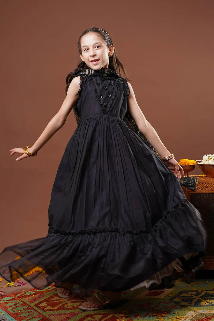 Picture of Senorita - Kids formal clothes - Fawn & Gold - Formal 3 Piece Suit - KDD-03283 - Available at Raja Sahib