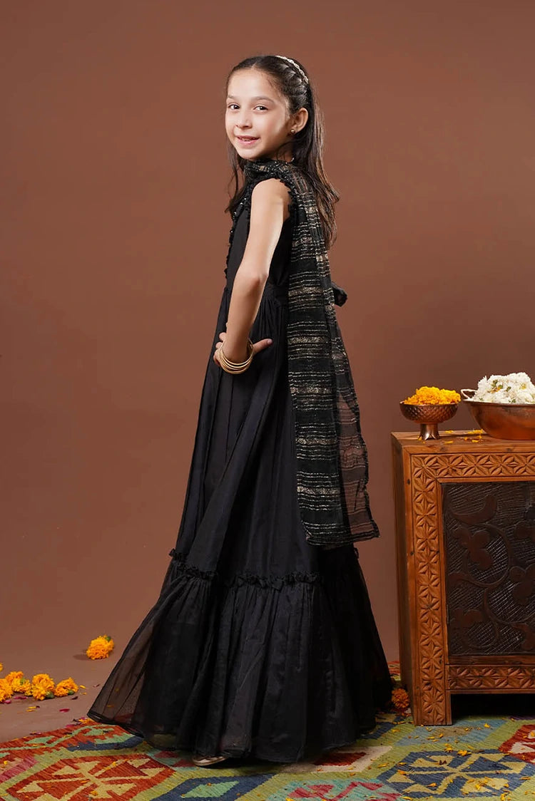 Picture of Senorita - Kids formal clothes - Fawn & Gold - Formal 3 Piece Suit - KDD-03283 - Available at Raja Sahib