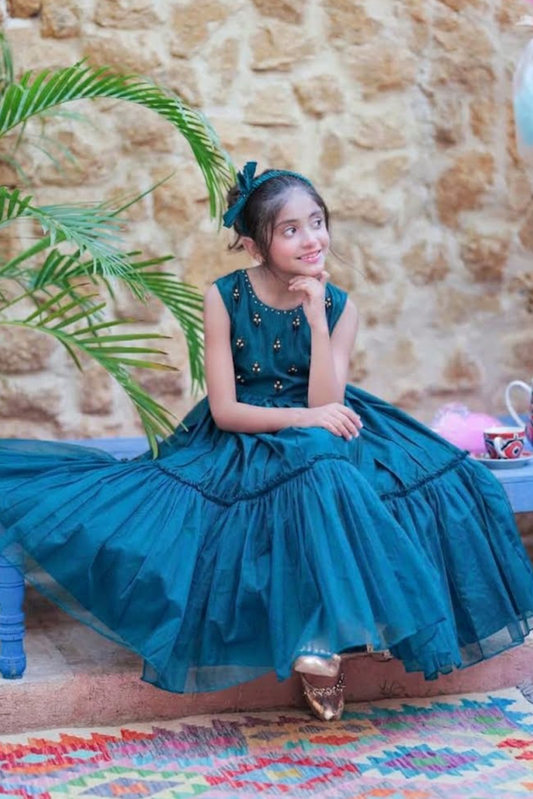 Picture of Senorita - Turquoise Blue - Formal 3 Piece suit - KDD-03547 - Available at Raja Sahib