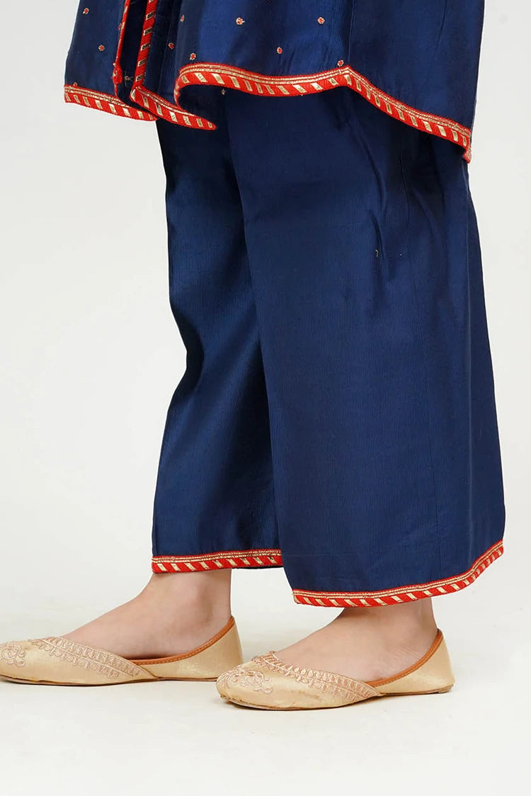 Picture of Senorita - Kids formal Dress - Blue & Multicolor - 3 Piece - KDD-03678 - Available at Raja Sahib