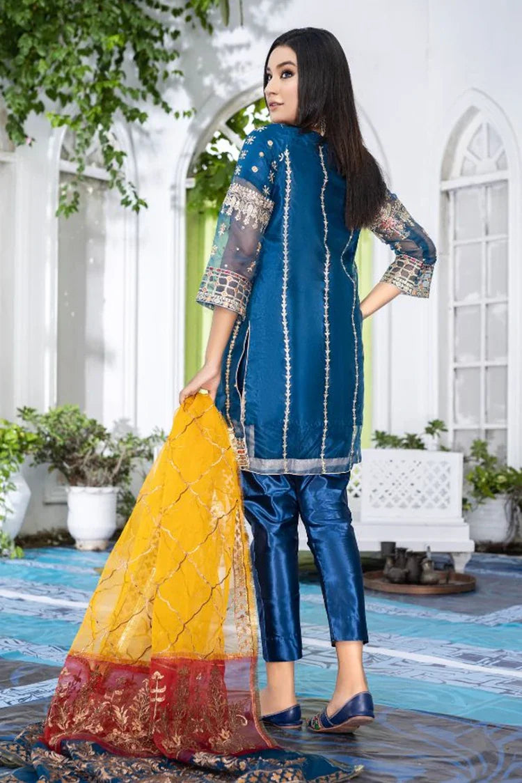 Picture of Ketifa - Formals Unstitched Collection - Artistic Blue - Available at Raja Sahib