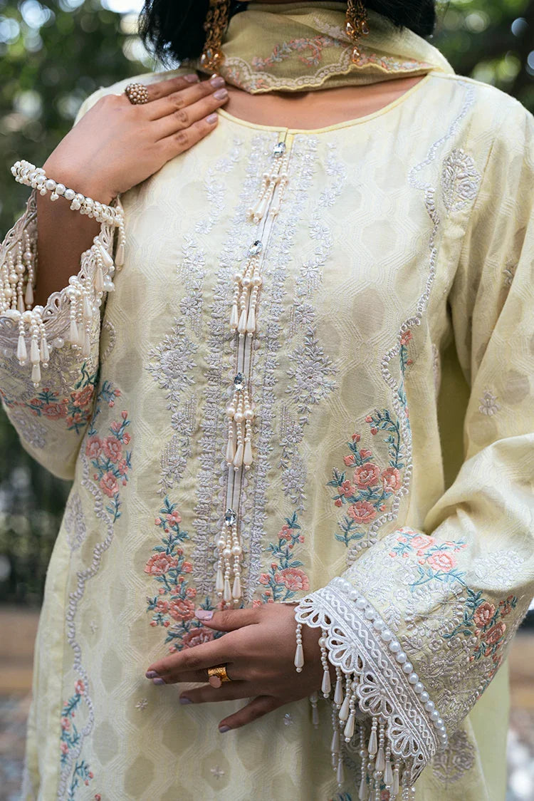 Picture of Kaanthaa - Unstitched Embroidered Suit - 3 Piece - Basant - Available at Raja Sahib