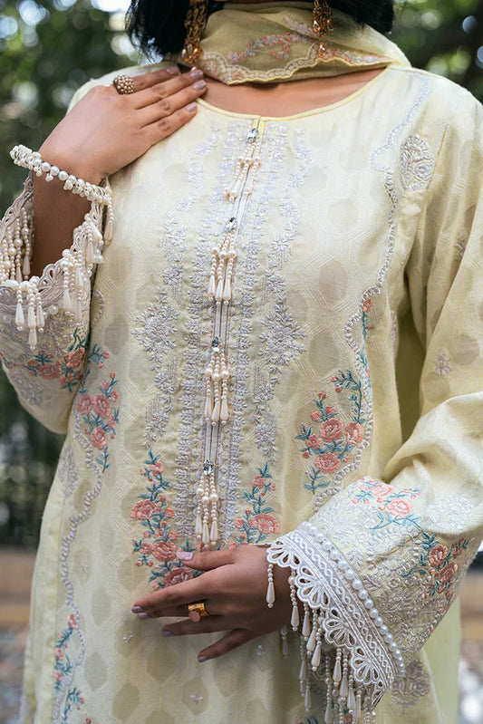 Picture of Kaanthaa - Unstitched Embroidered Suit - 3 Piece - Basant - Available at Raja Sahib