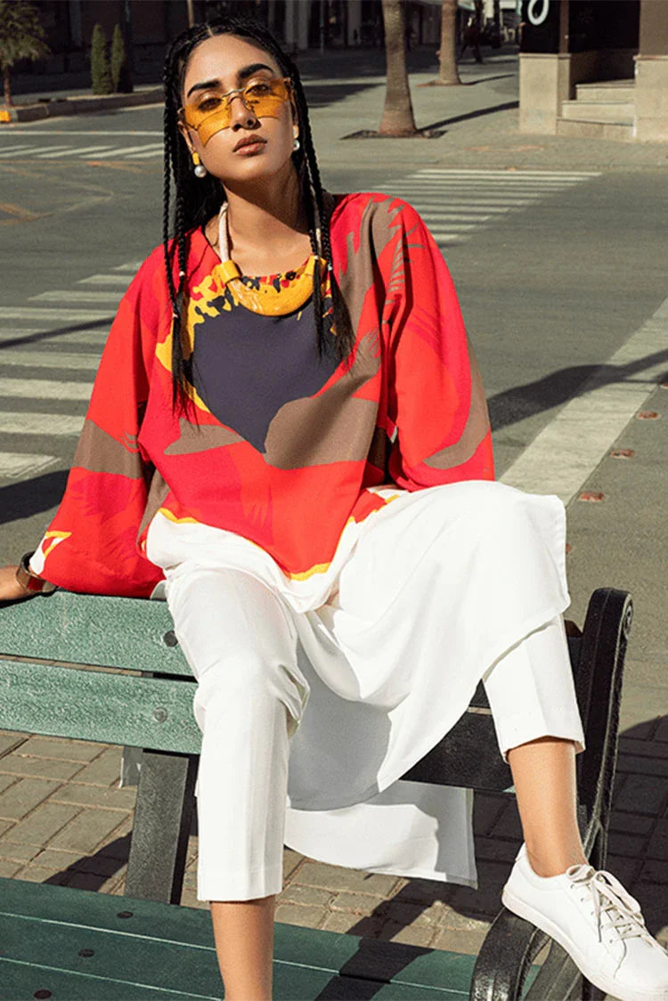 Picture of Kaanthaa - 1 Piece - Stitched - Floral Flame - Available at Raja Sahib