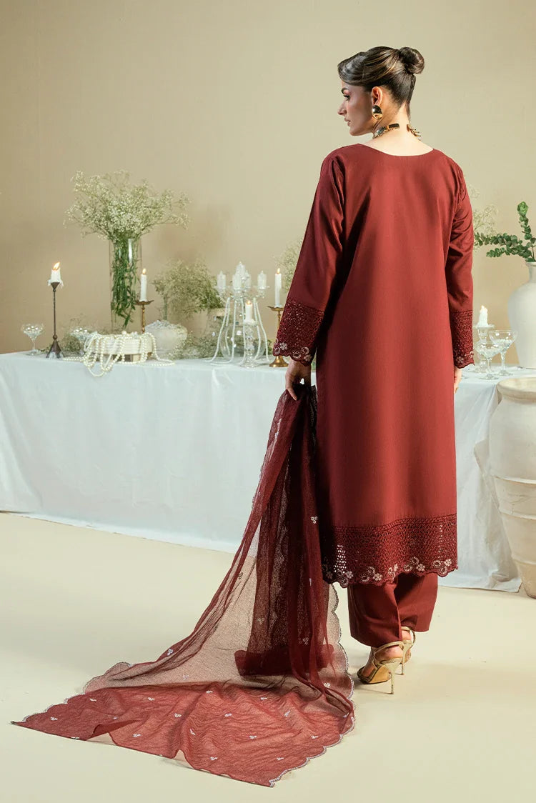 Picture of Kaanthaa - Kunes - Bayon Silk Unstitched - 3 Piece - 0010 - Maroon - Available at Raja Sahib