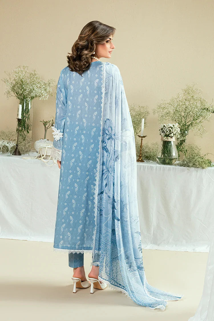 Picture of Kaanthaa - Kunep - Lawn Unstitched - 3 Piece - 003 - Sky Blue - Available at Raja Sahib