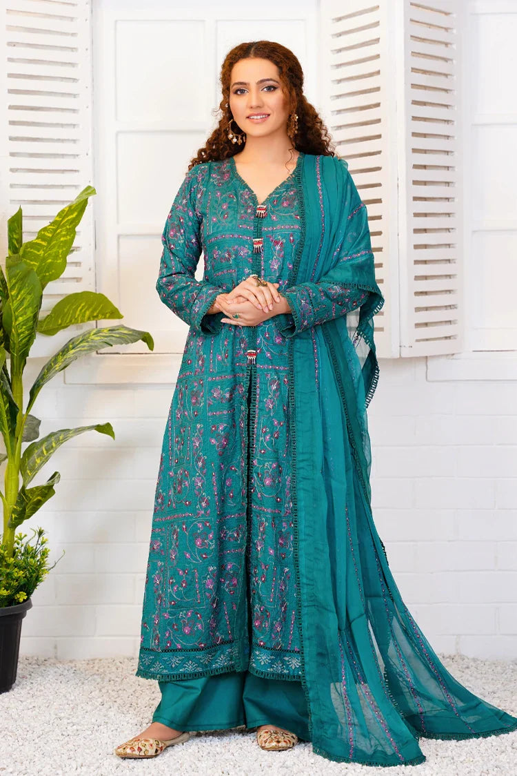 Picture of Threads & Weaves - 3 Pc Embroidered Lawn Suit - L23101 - Available at Raja Sahib