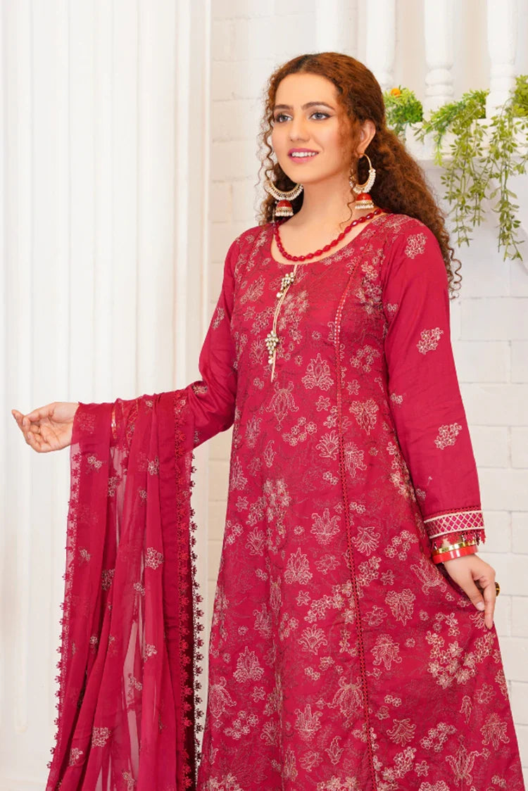 Picture of Threads & Weaves - 3 Pc Embroidered Lawn Suit - L23104 - Available at Raja Sahib