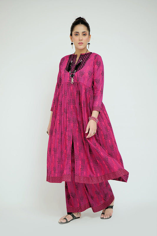 Picture of Senorita - LAC-02690 | Magenta & Multicolor | Casual 2 Piece Suit  | Cotton Lawn Printed - Available at Raja Sahib