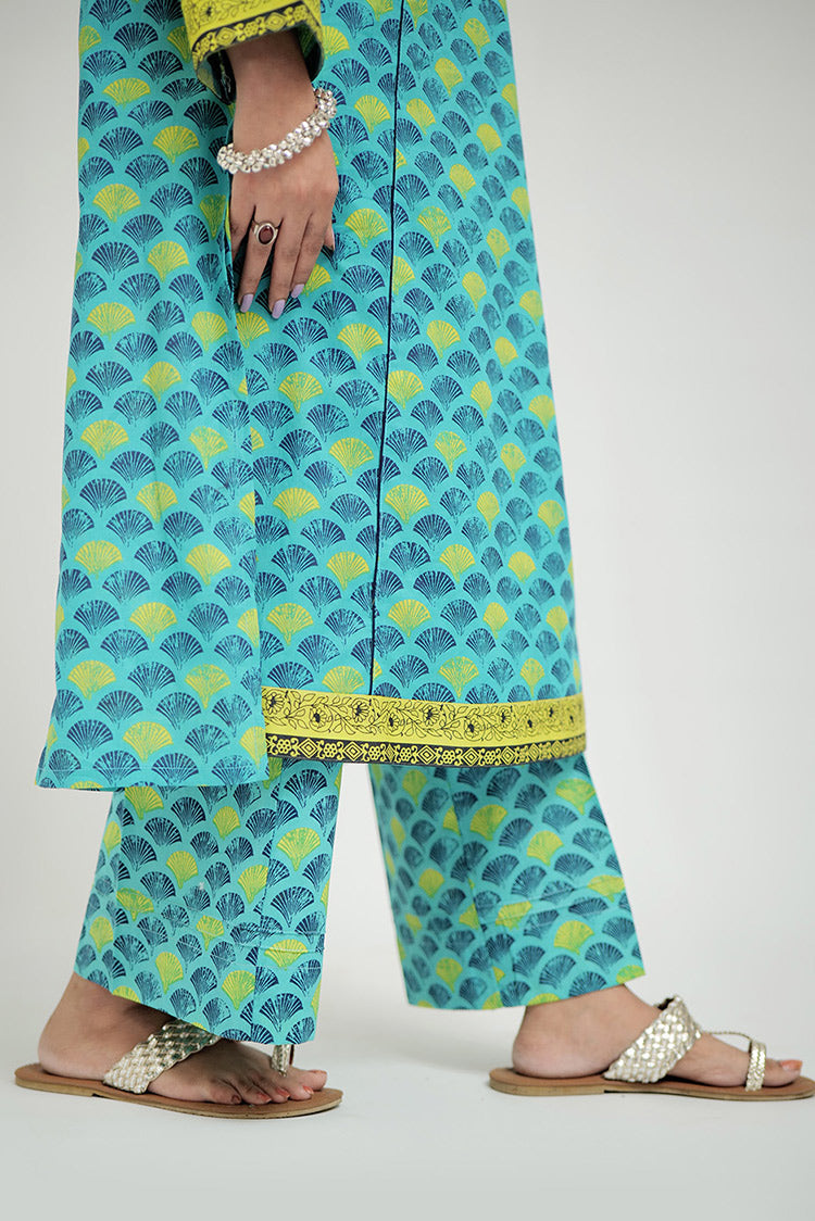 Picture of Senorita - LAC-02691 | Sea Green & Multicolor | Casual 2 Piece Suit  | Cotton Lawn Printed - Available at Raja Sahib