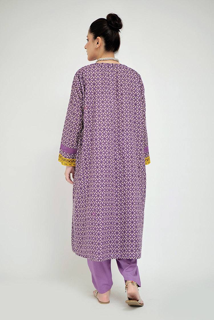 Picture of Senorita - LAD-02688 | Purple & Multicolor | Casual 3 Piece Suit  | Cotton Lawn Printed - Available at Raja Sahib