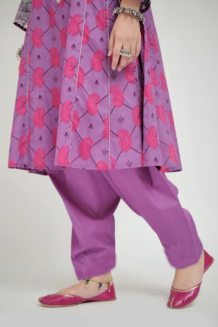 Picture of Senorita - LAD-02705 | Purple & Multicolor | Casual 3 Piece Suit | Cotton Lawn Printed - Available at Raja Sahib