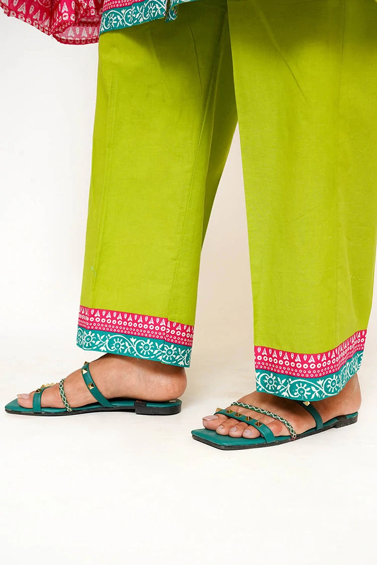 Picture of Senorita - Women Eid Dress - Parrot Green & Multicolor - Casual 3 Piece Suit - LAD-03433 - Available at Raja Sahib