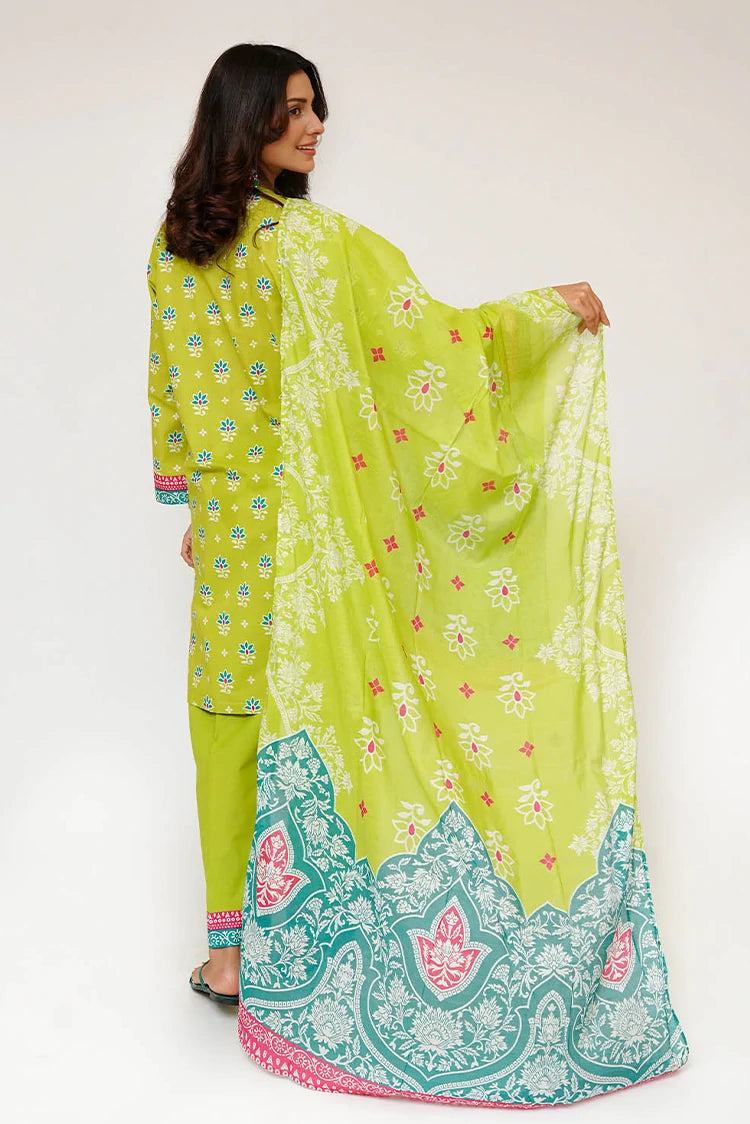 Picture of Senorita - Women Eid Dress - Parrot Green & Multicolor - Casual 3 Piece Suit - LAD-03433 - Available at Raja Sahib