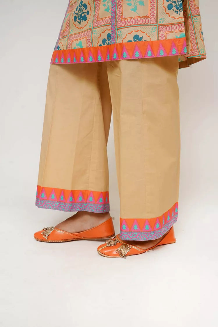 Picture of Senorita - Women Eid Dress - Fawn & Multicolor - Casual 3 Piece Suit - LAD-03434 - Available at Raja Sahib