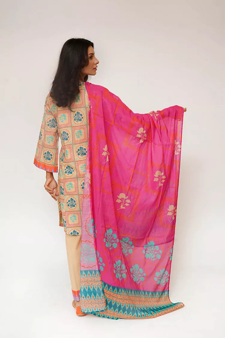 Picture of Senorita - Women Eid Dress - Fawn & Multicolor - Casual 3 Piece Suit - LAD-03434 - Available at Raja Sahib