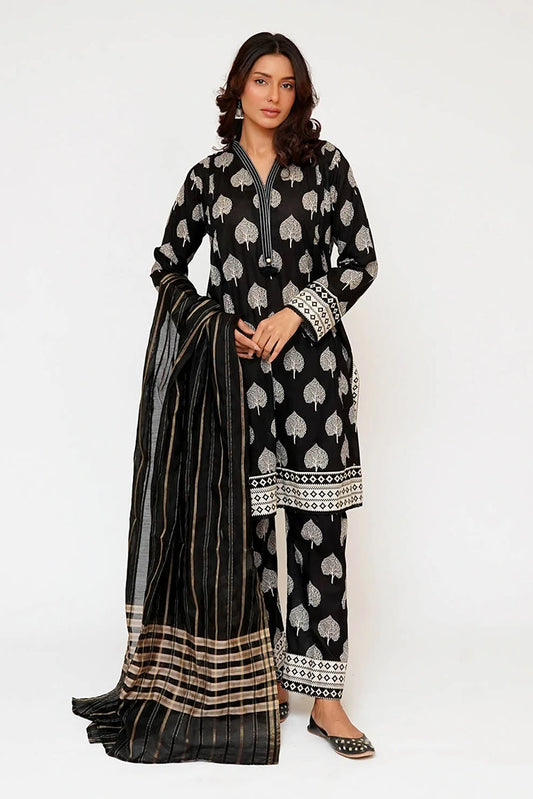 Picture of Senorita - Women Eid Dress - Black & Fawn - Casual 3 Piece Suit - LAD-03464 - Available at Raja Sahib