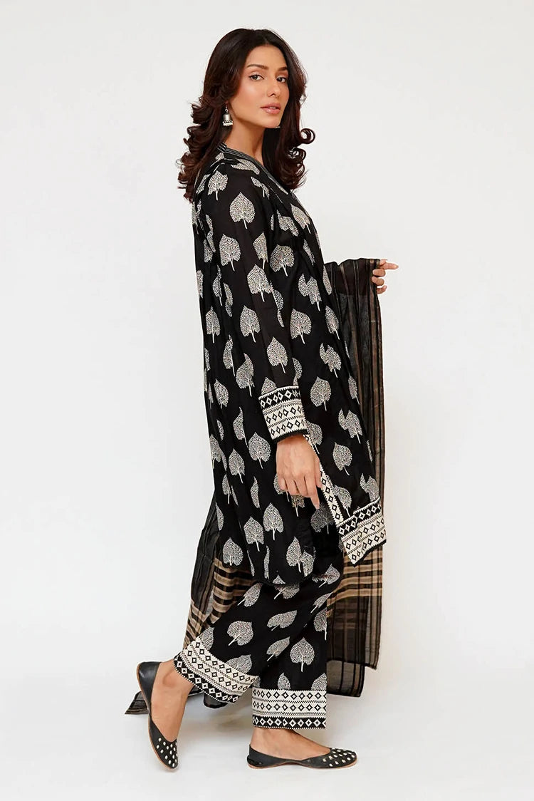 Picture of Senorita - Women Eid Dress - Black & Fawn - Casual 3 Piece Suit - LAD-03464 - Available at Raja Sahib