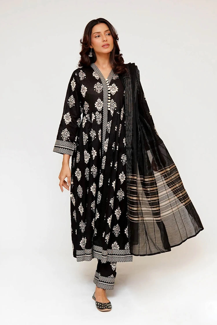 Picture of Senorita - Women Eid Dress - Black & Fawn - Casual 3 Piece Suit - LAD-03488 - Available at Raja Sahib