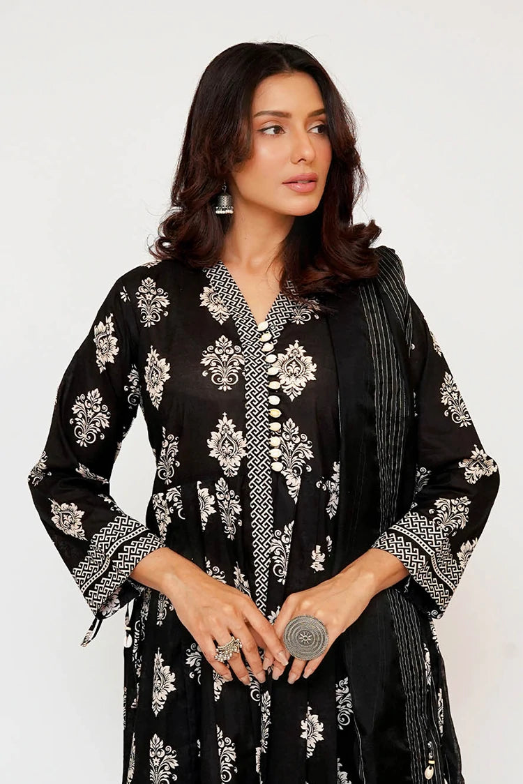 Picture of Senorita - Women Eid Dress - Black & Fawn - Casual 3 Piece Suit - LAD-03488 - Available at Raja Sahib